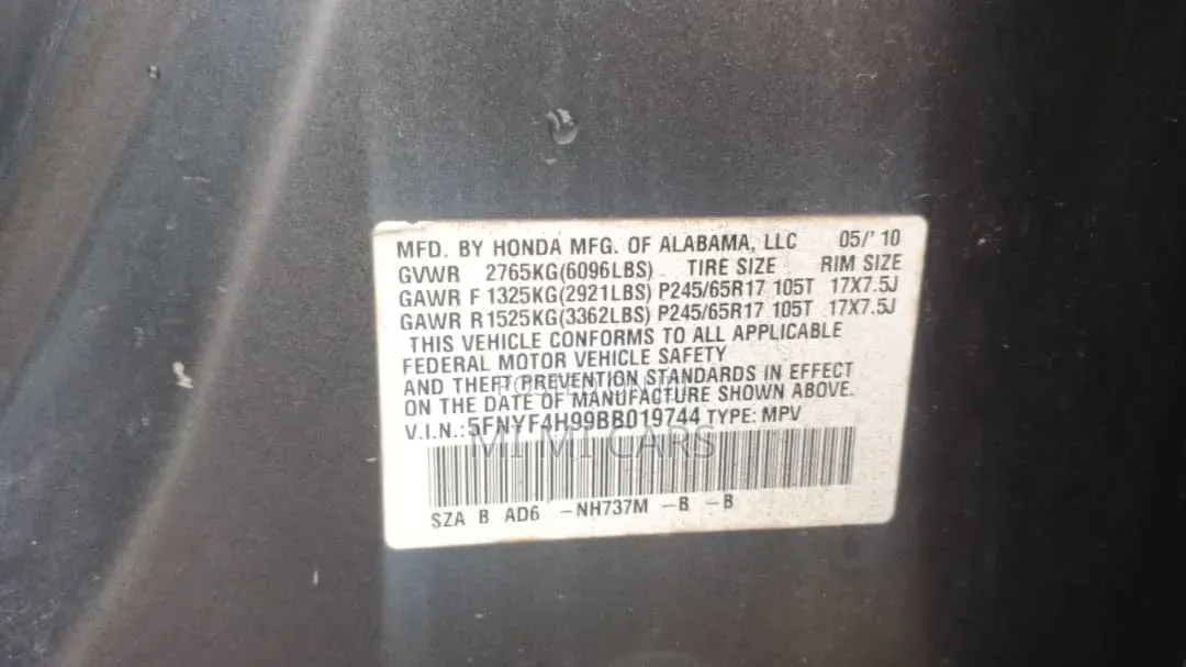 Honda Pilot 2010 Gray
