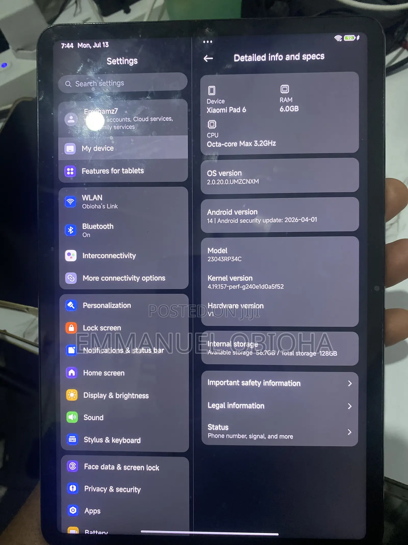 Xiaomi Pad 6 128 GB Gray