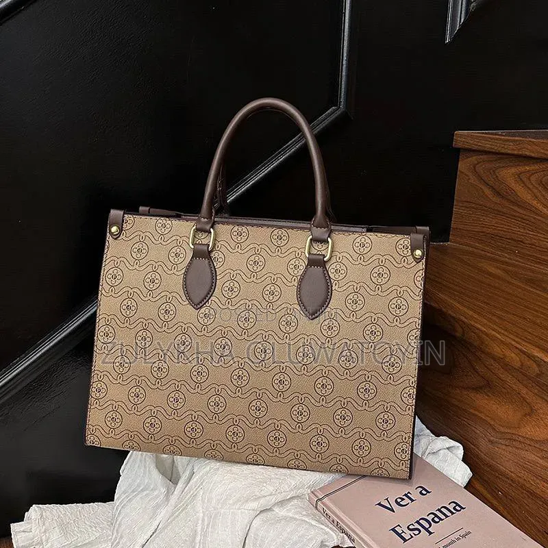 Chic Patterned Top-Handle Handbag