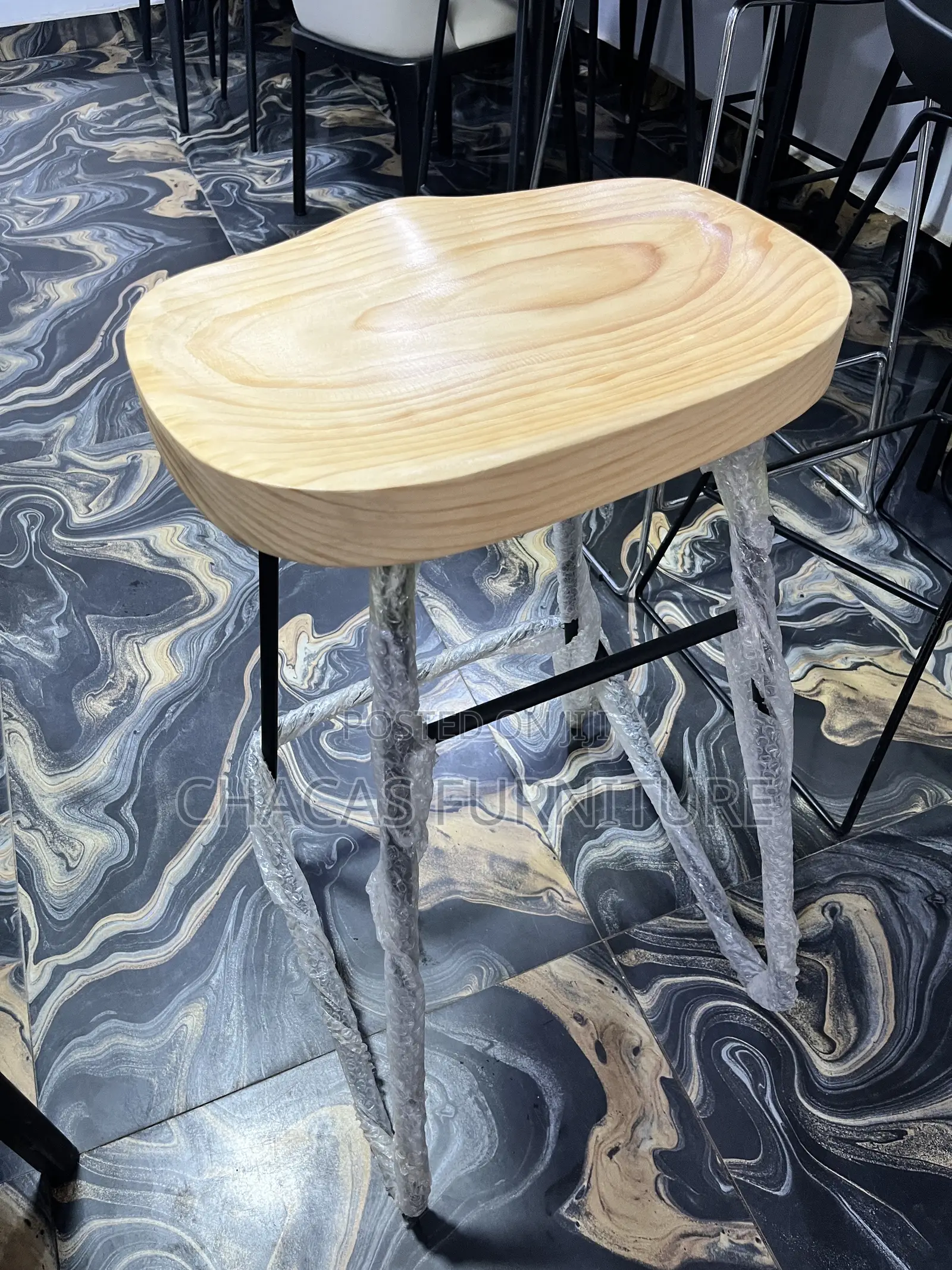 Premium Solid Wood Ergonomic Bar Stool - Brand New