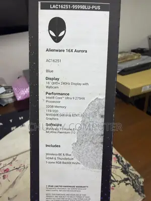 New Laptop Alienware X16 32GB Intel Core Ultra 9 SSD 1T