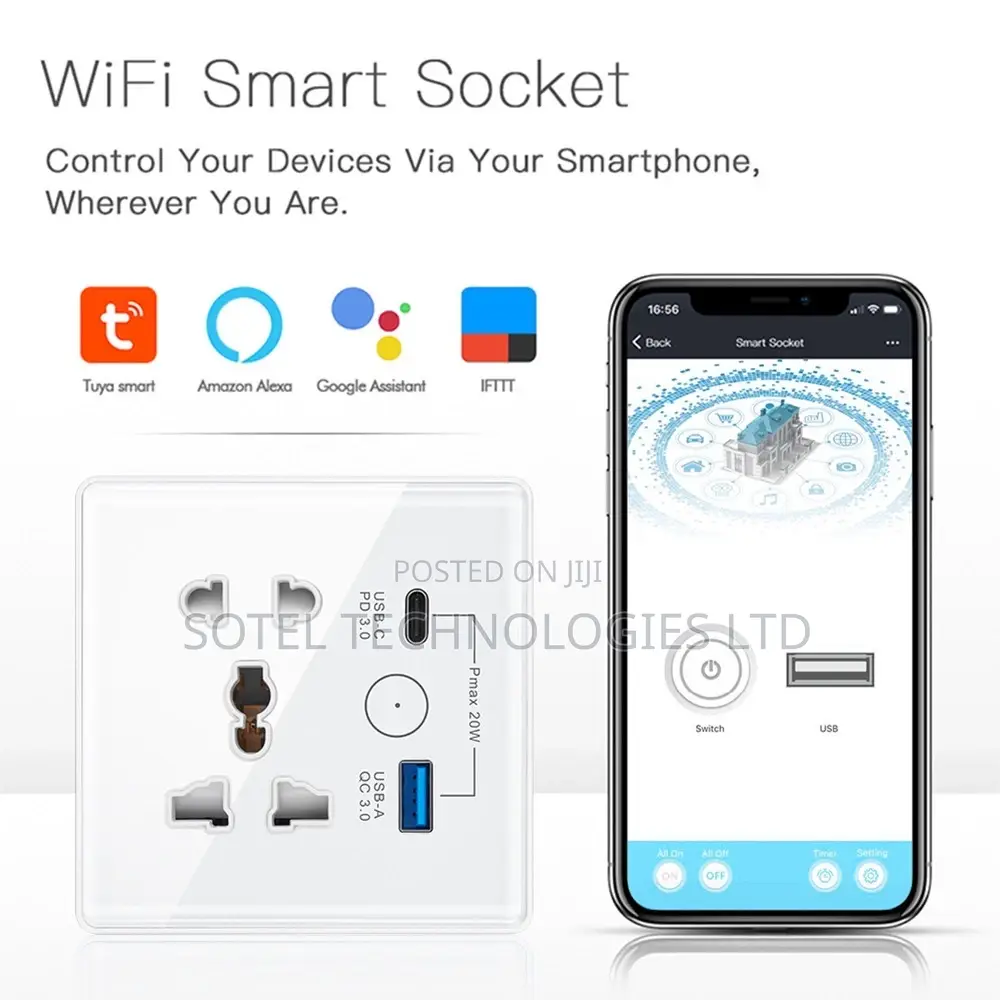 1 Way Wifi Smart Socket Tuya Smart Life Alexa Plug