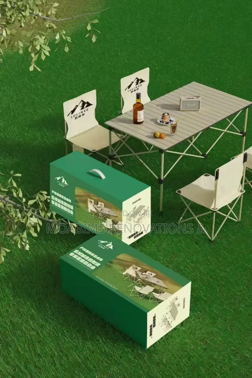 Foldable Outdoor Table With 4 Chairs