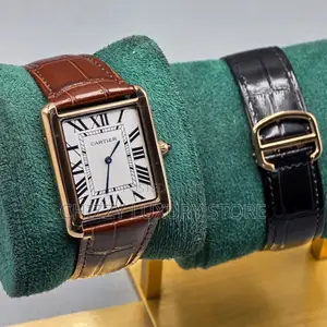 Cartier Quality Luxury Men Genuine Leather Wristwatch