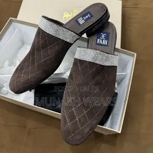 Italian Brown Fabi Velvet Half Shoe 40-46 Available