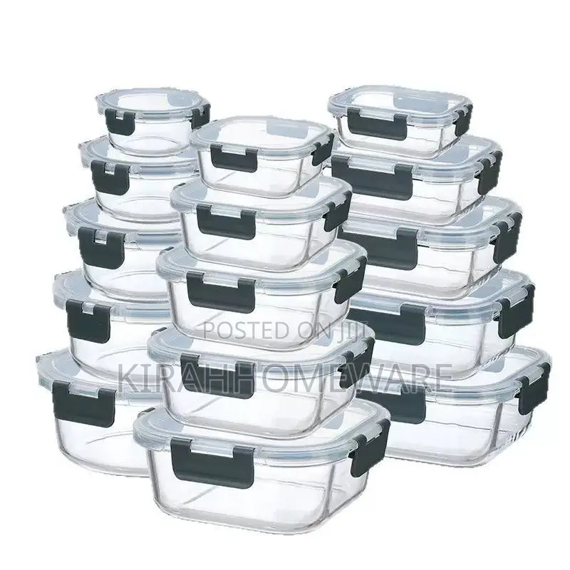 15pcs Refrigerator Glass Storage Containers