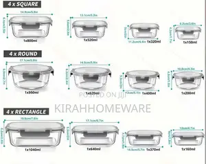 15pcs Refrigerator Glass Storage Containers
