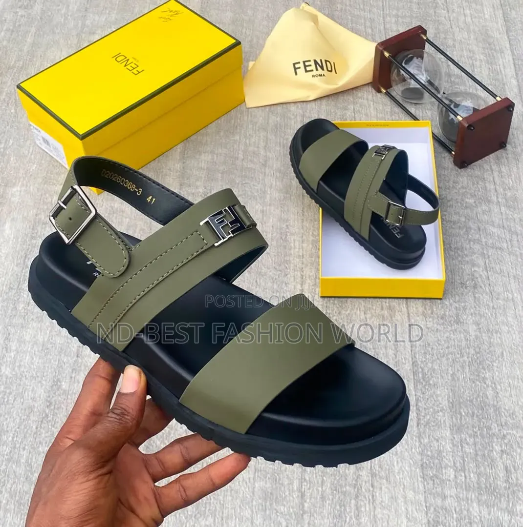 Brown Leather Fendi Sandals