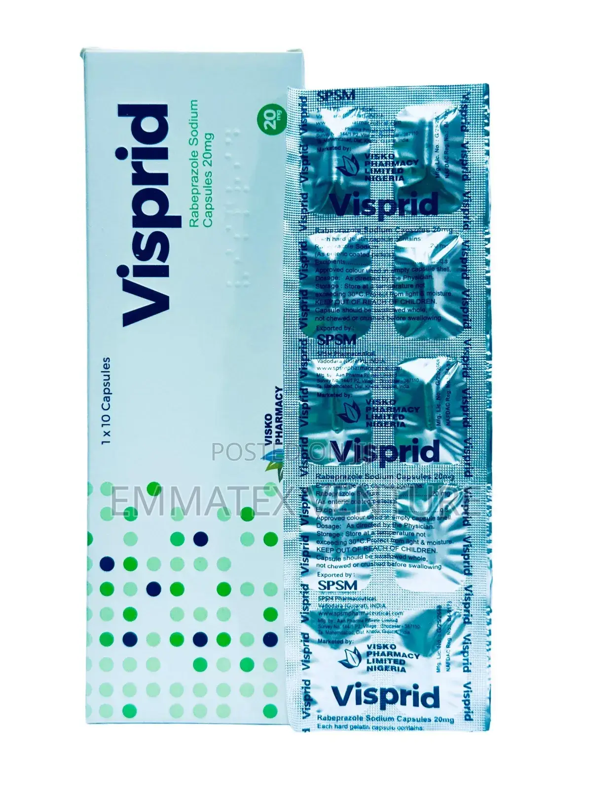 Visprid Capsule 20mg (Rabeprazole Sodium) X10