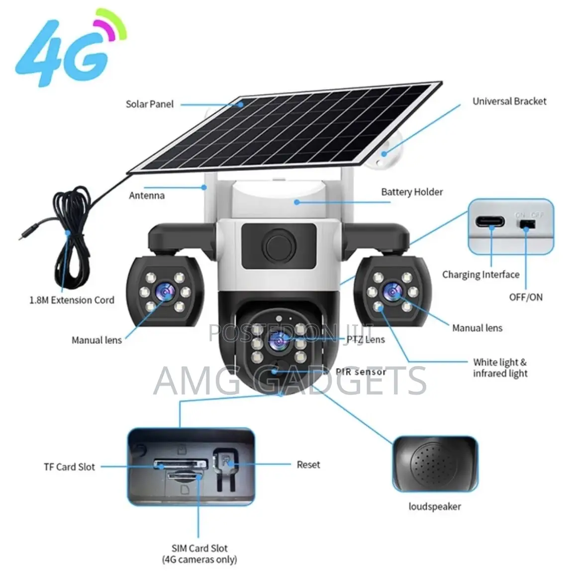 Triple Lenses Security Camera