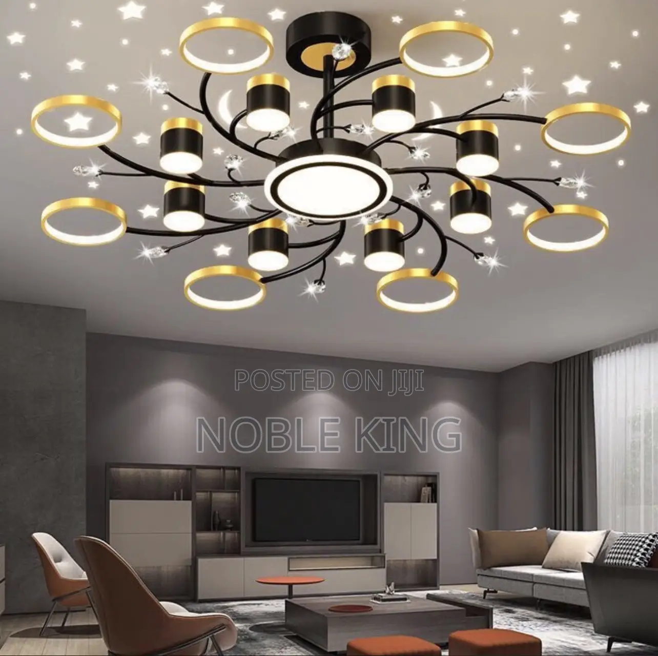 Modern Starry Sky Projection Remote Control Led Chandelier