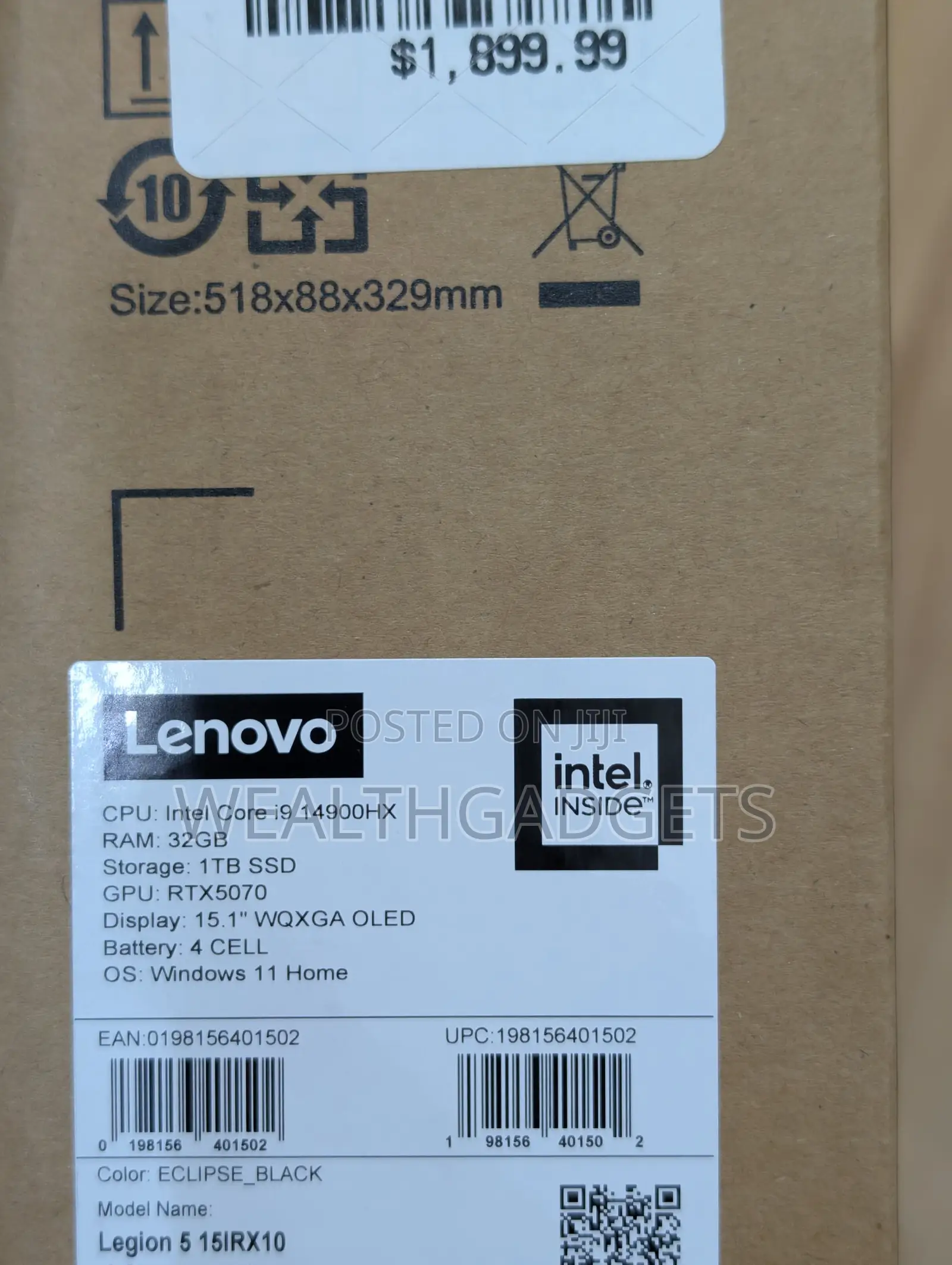 Laptop Lenovo Legion 5 32GB Intel Core i9 SSD 1T