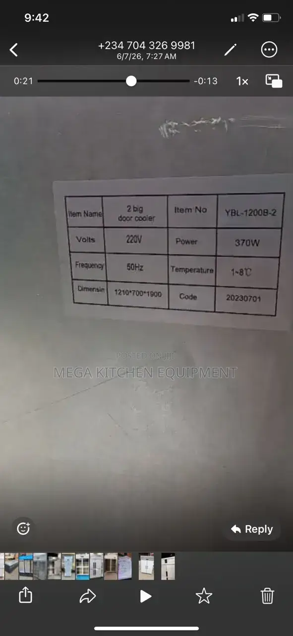 Full Capacity 4 Door Freezer.