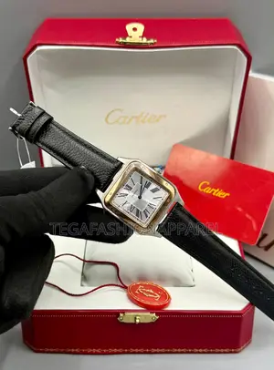 Cartier Santos Ultra Slim Leather Strap Watch