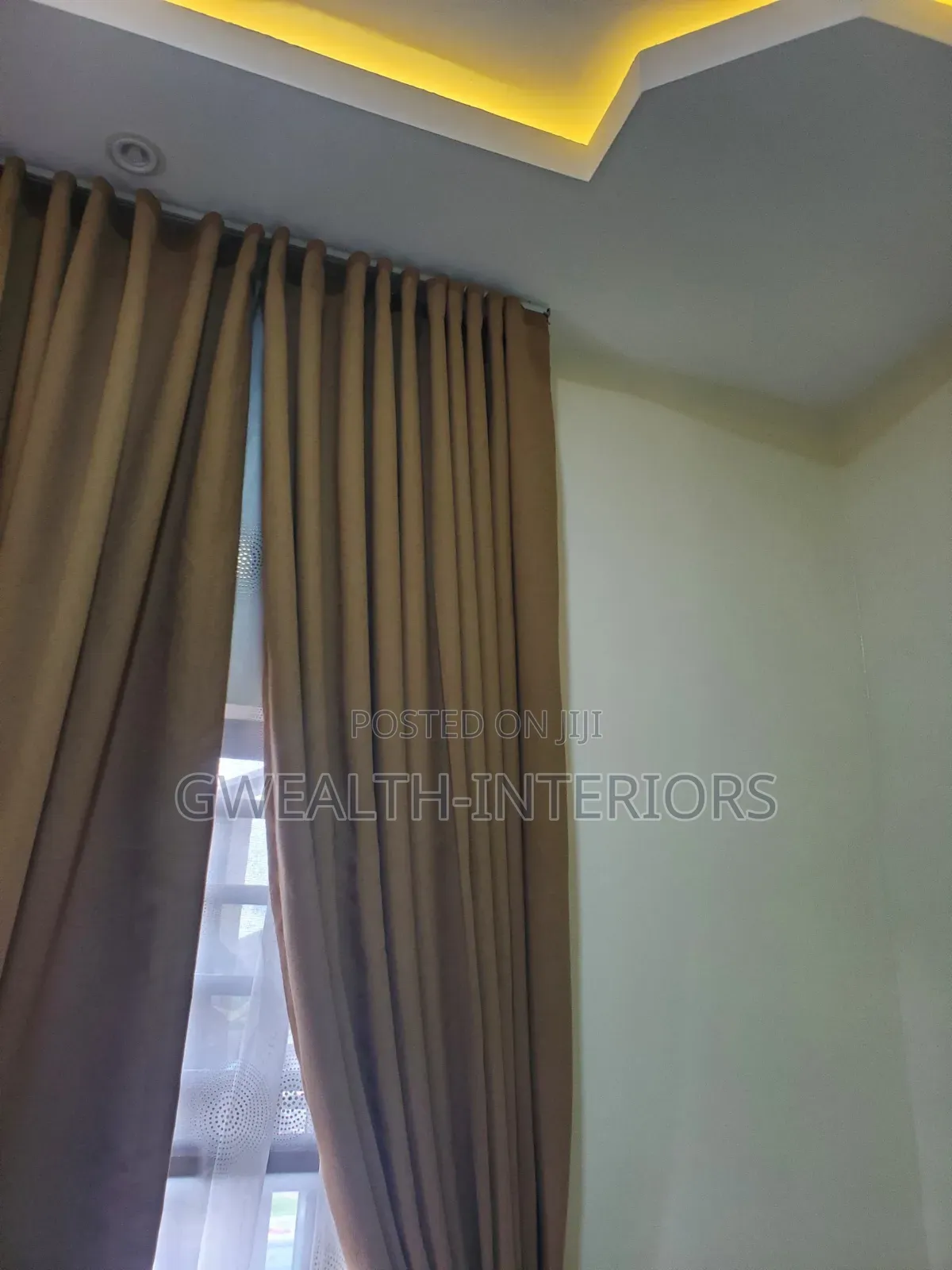 Light Brown Curtains With Board