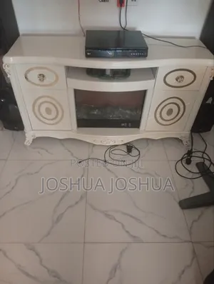 White and Gold Fireplace Tv Stand