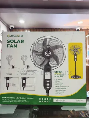Cola Home 16" Ac/Dc Rechargeable Fan With Solar Panel