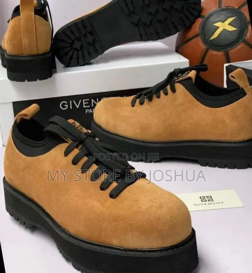 Givenchy Combat Derby Shoes (Tan Suede)