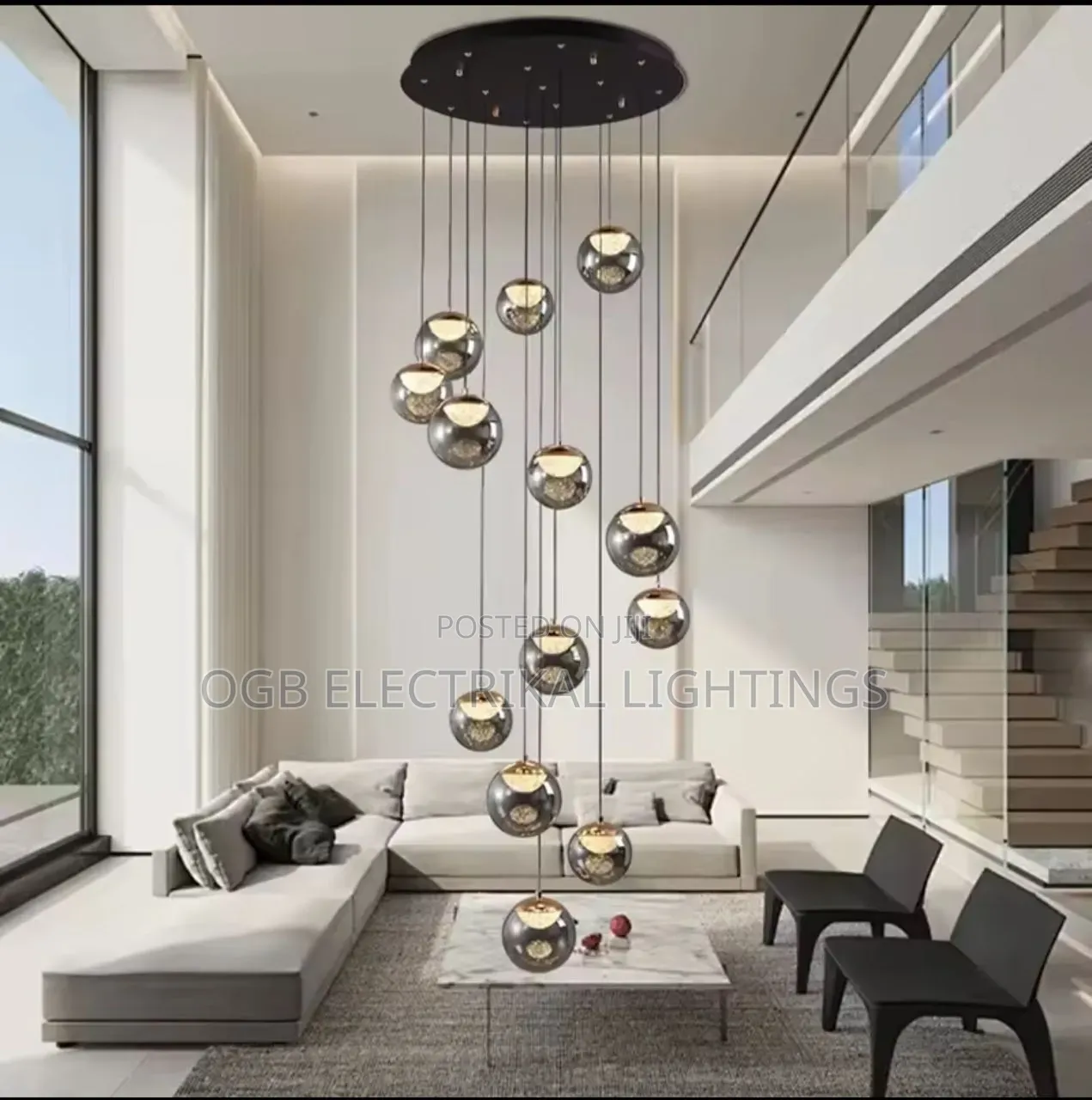 Glass Staircase Chandelier
