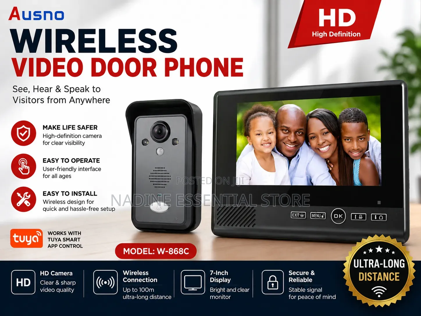 Ausno Hd Wireless Video Door Phone