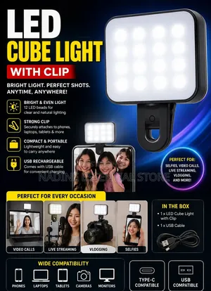 Led Cube Light With Clip