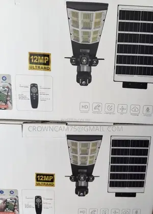 Original Solar Street Light With 3lens CCTV Camera PTZ Rotate 360°