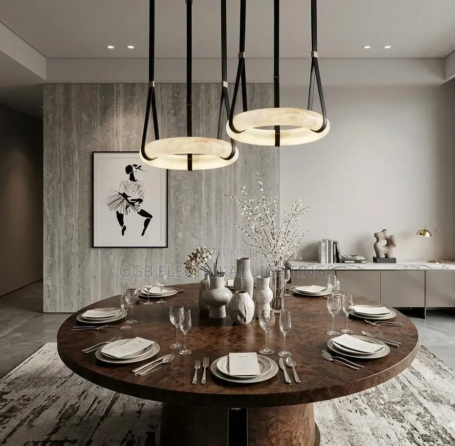 Retro Real Marble Pendant Light