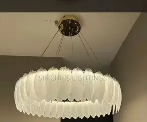 French Cream Wind, Living Room Feather Chandelier, Modern Simple