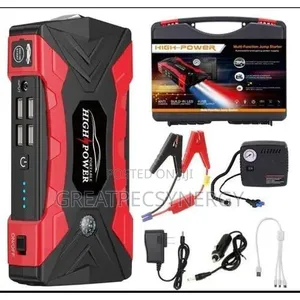 Big Battery Jump Starter With Tyre Inflator