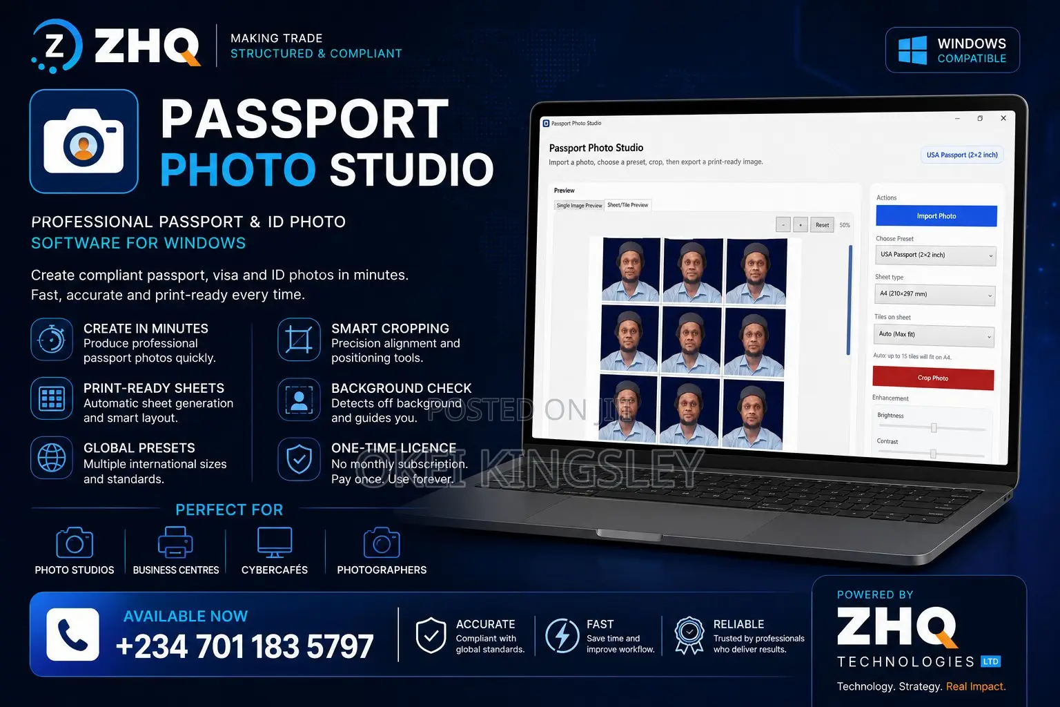 Passport Photo Studio Software for Photo Studios Cybercafés