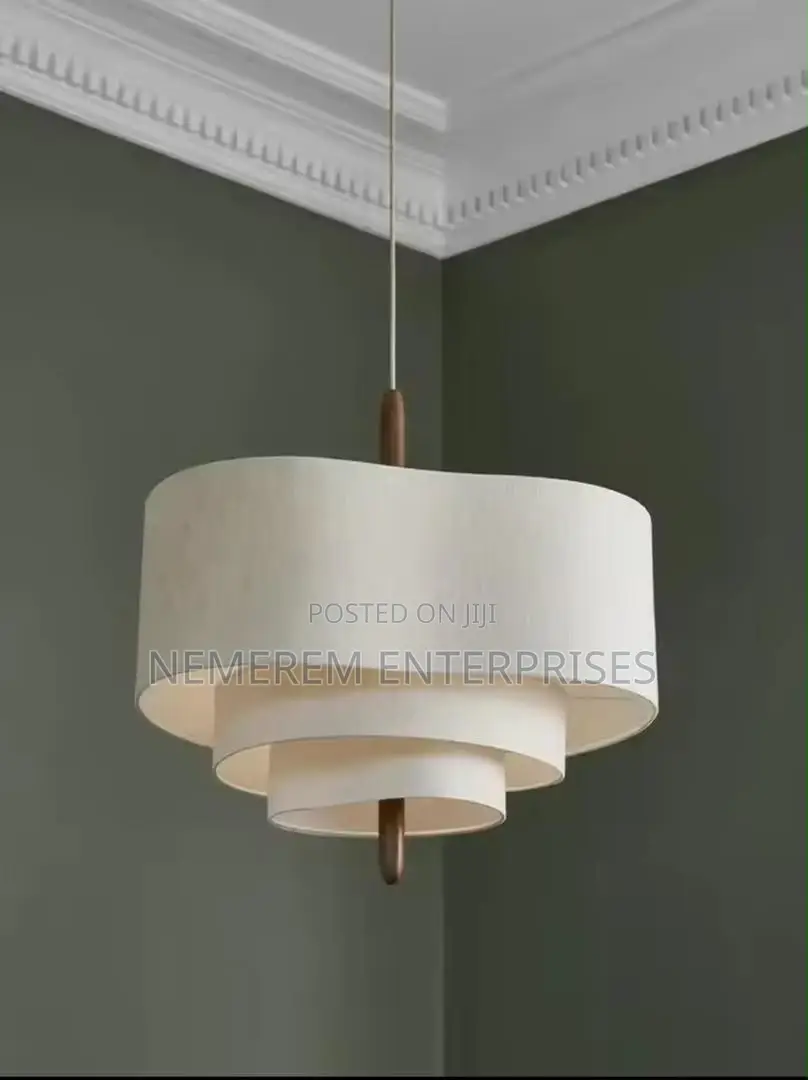 Nordic Layered Fabric Pendant Light – Elegant Wavy Drum Chandelier