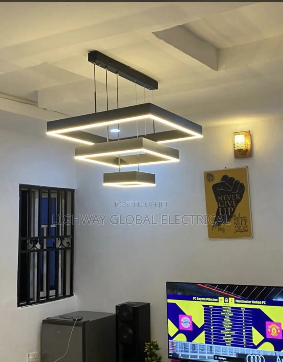 Square 3 in 1 Contemporary Chandelier