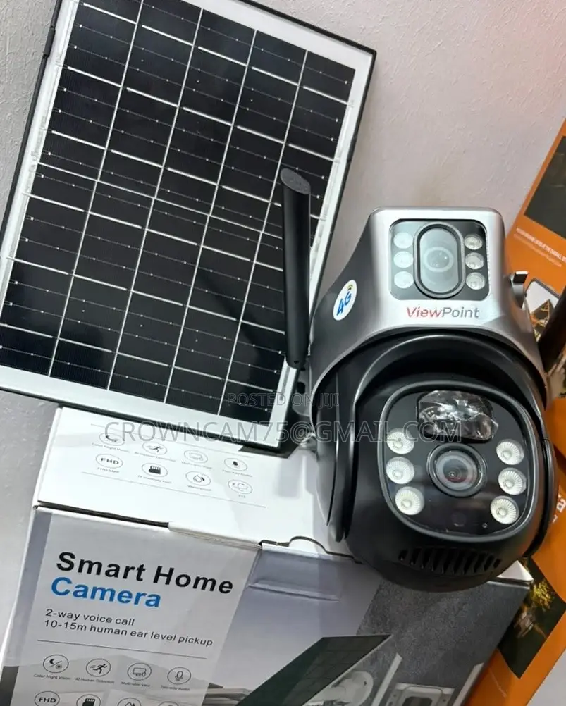 CCTV Dual Lens 4g Solar Pan,Tilt,Zoom (Ptz) Camera Sim Card Enable