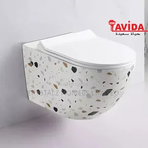 Concealed Cisternterrazzo Pattern Wall-Hung Toilet.