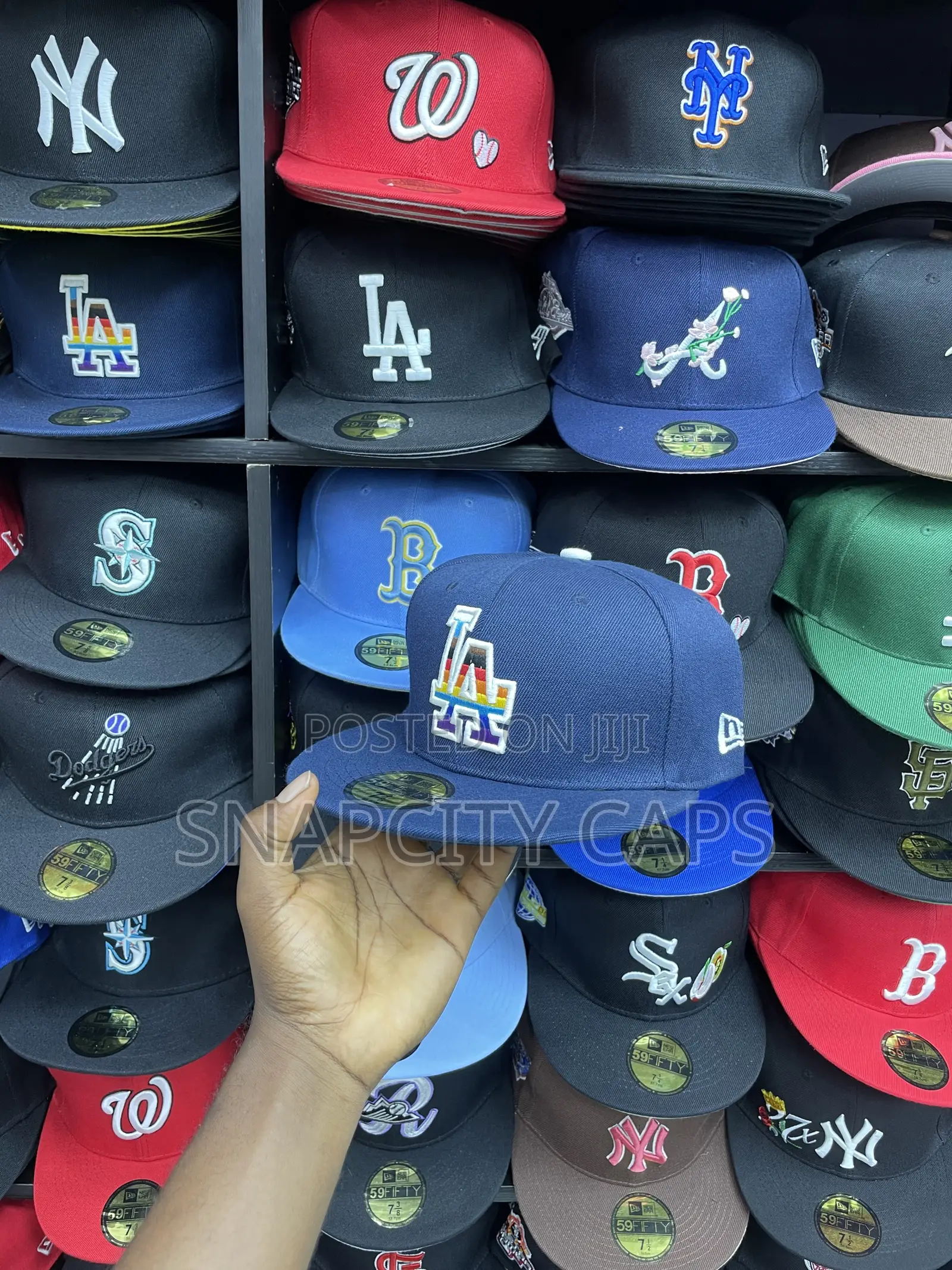 La Navy Blue Fitted Cap