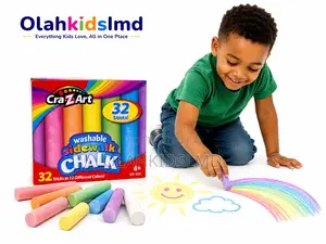 Cra-Z-Art Washable Sidewalk Chalk – 32 Sticks, 12 Colors, Ages 4+