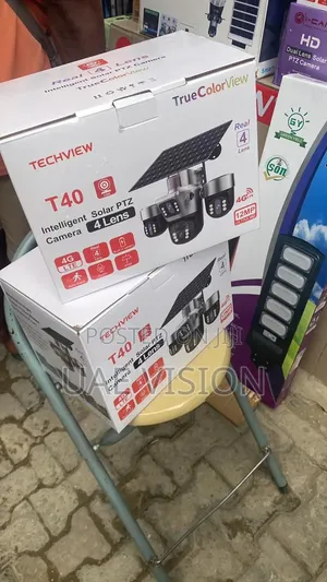 T40 4 Lens Solar Camera V380 Smart Ai 12mp High Quality