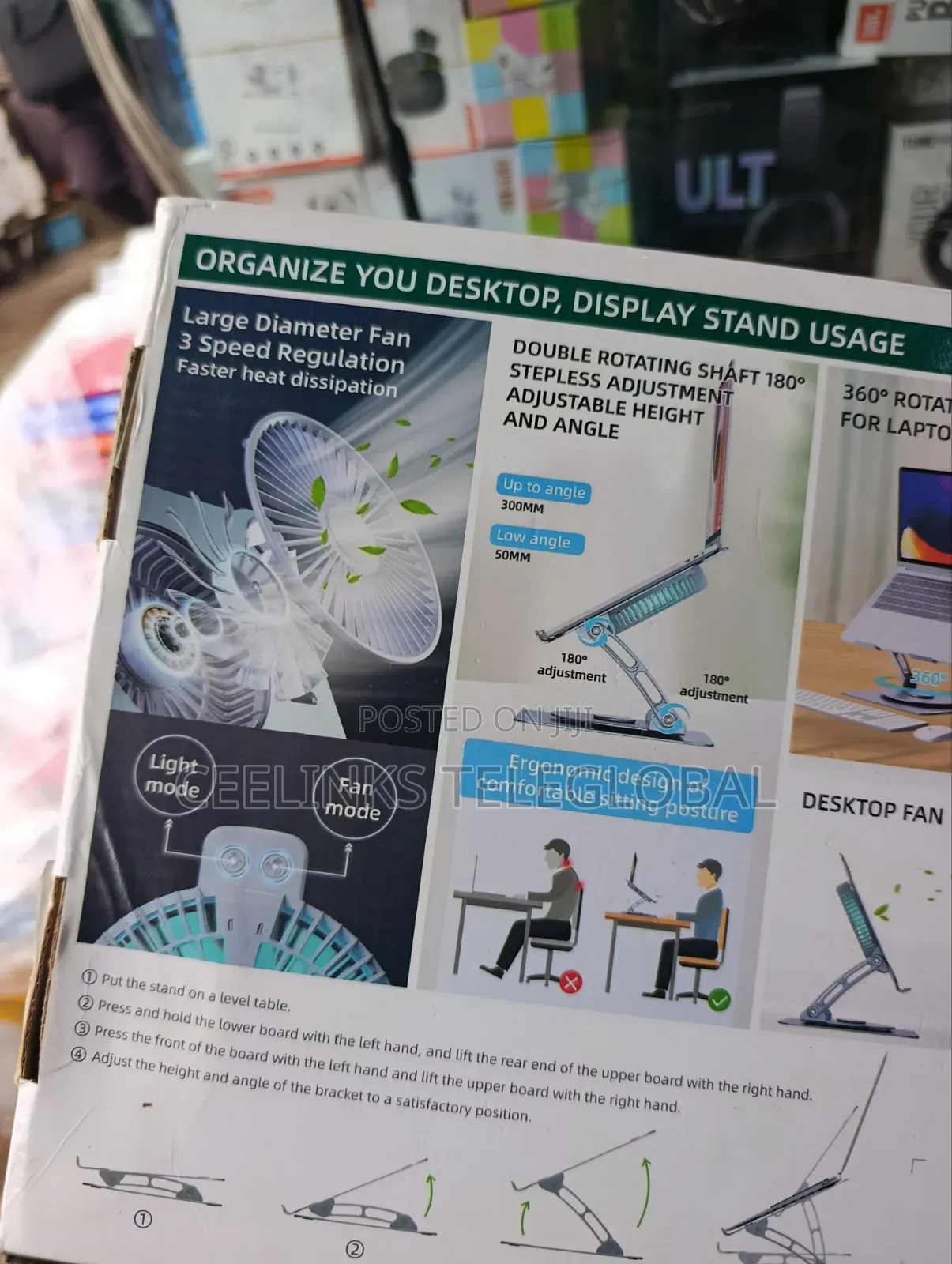 Cooling Pad Laptop Stand V5.1 360 Electric Fan