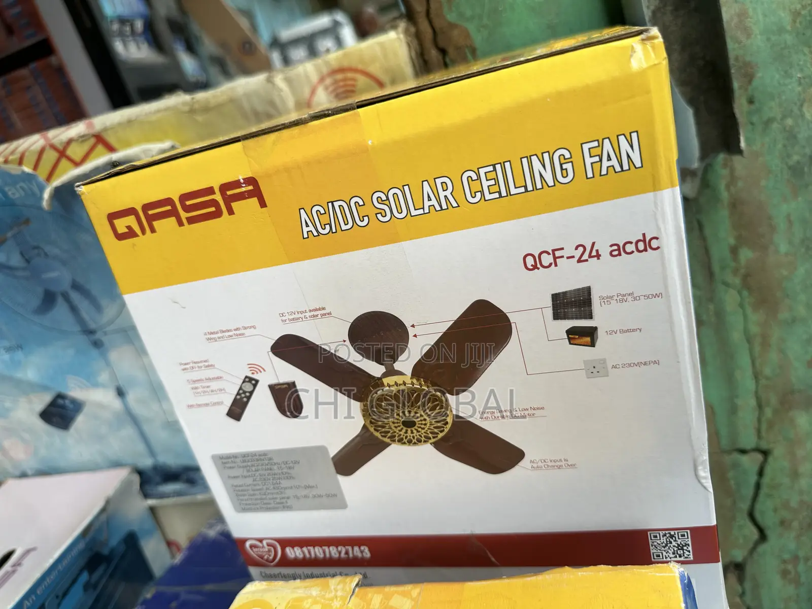 Gasa AC/Dc 20w Solar Ceiling Fan