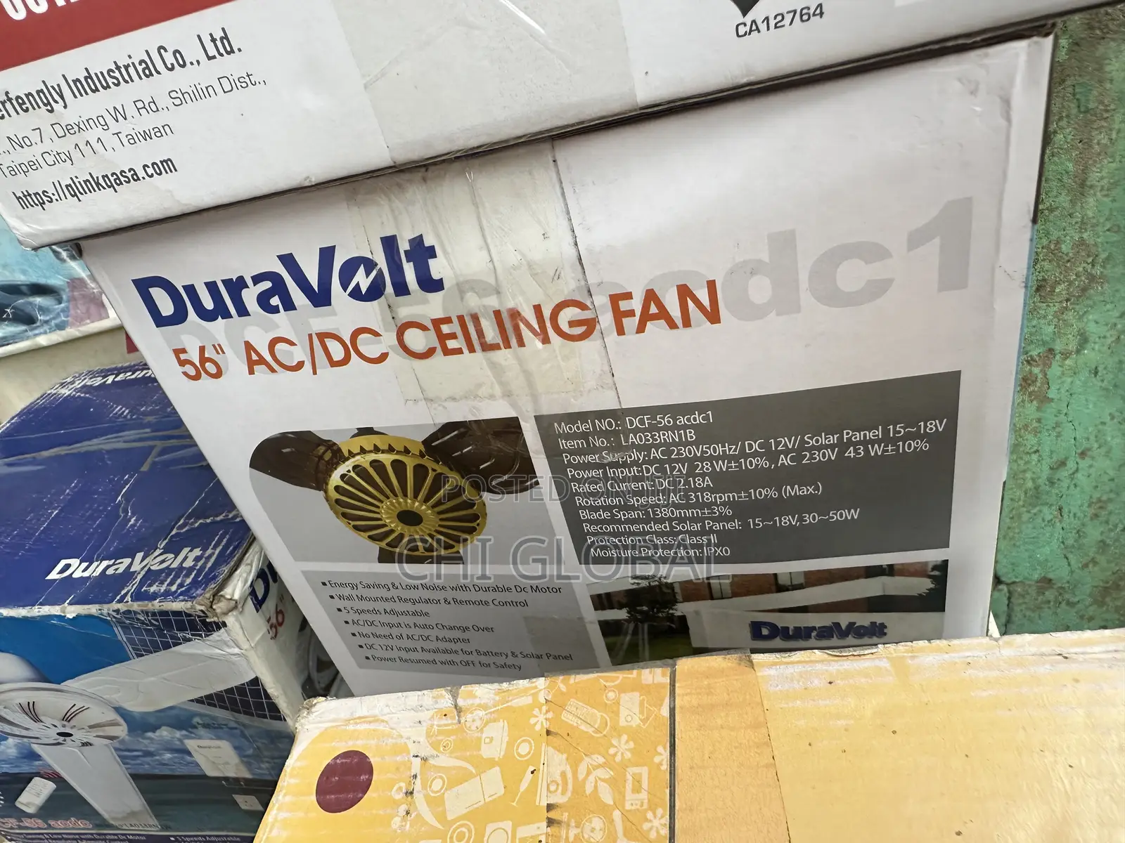 Duravolt AC/Dc 28w Solar Ceiling Fan