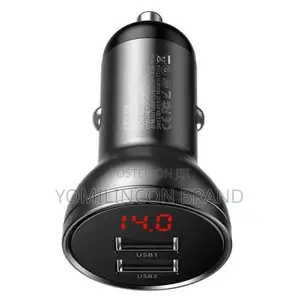 Baseus Digital Display Dual USB 24w Car Charger - Grey