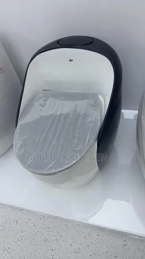 Brand New Luxury Black White Egg Toilet - One Piece + Soft Close Seat