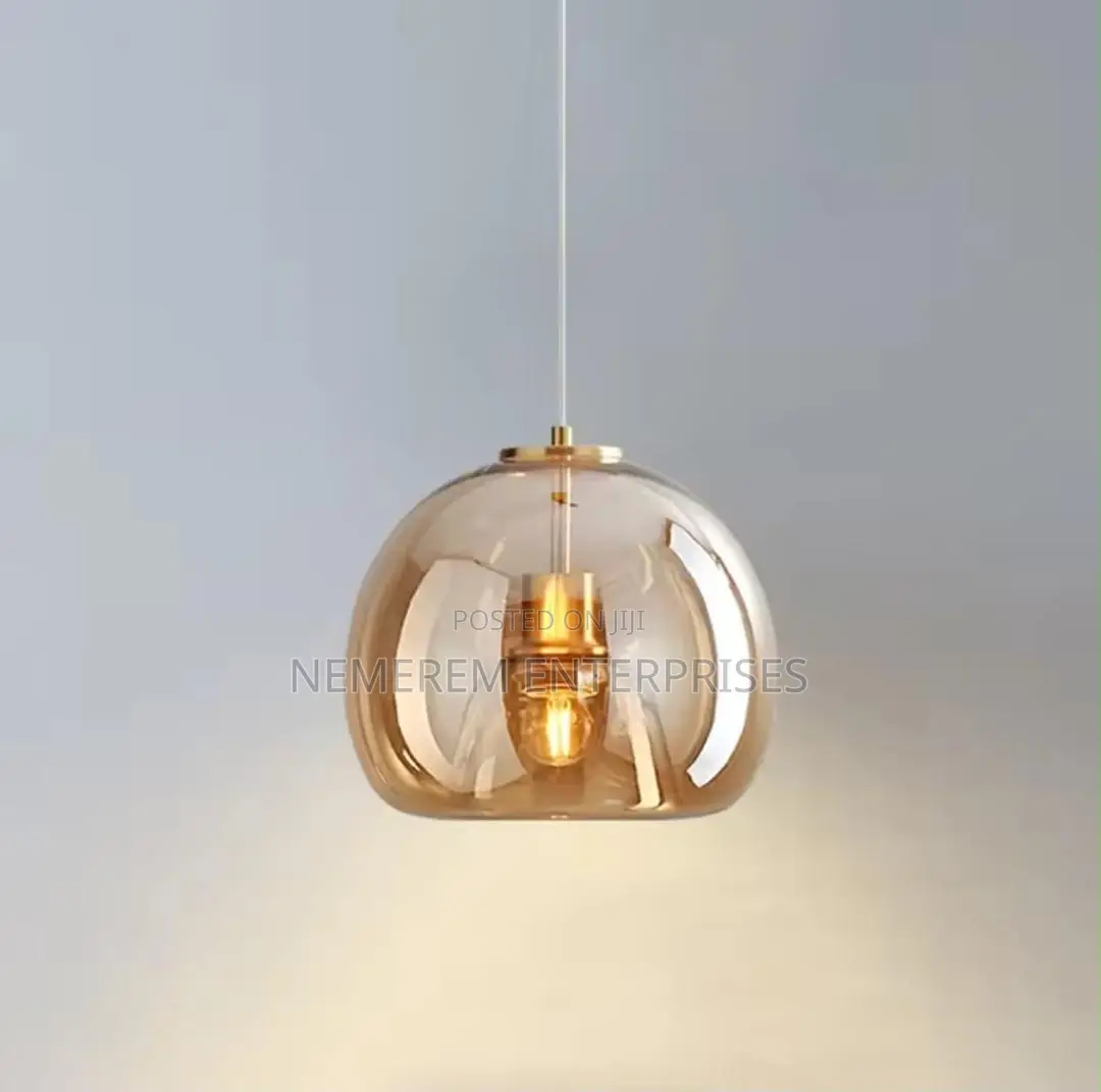 Premium Nordic Amber Glass Globe Pendant Light
