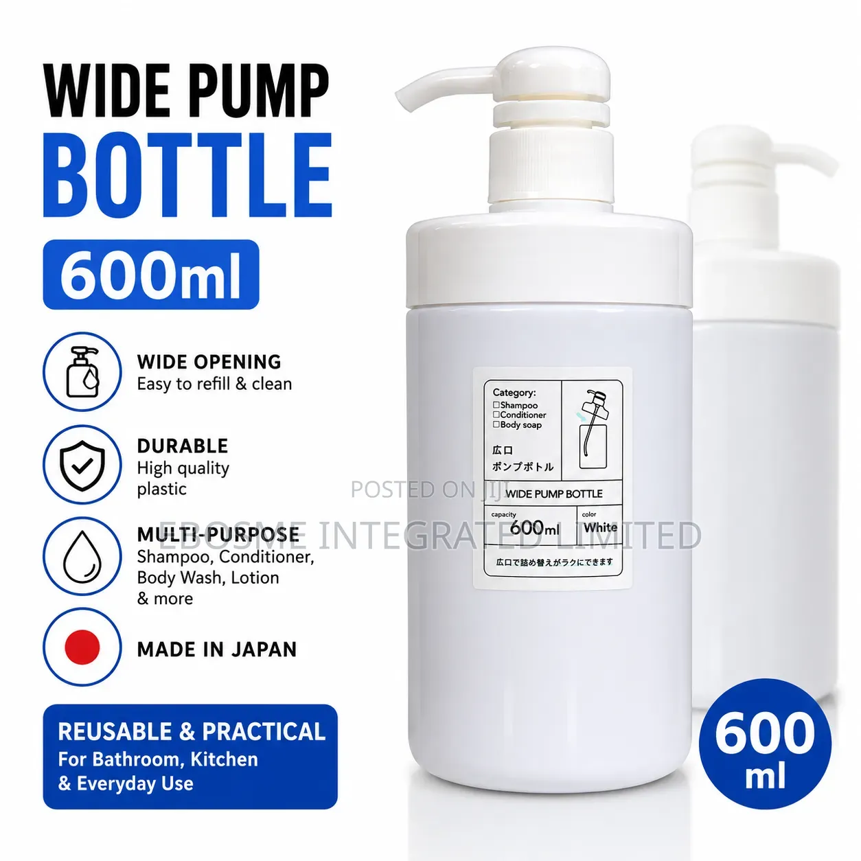 Wide Pump Bottle