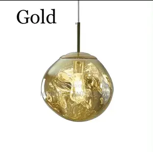 Premium Nordic Melt Glass Single Pendant Light (Gold)