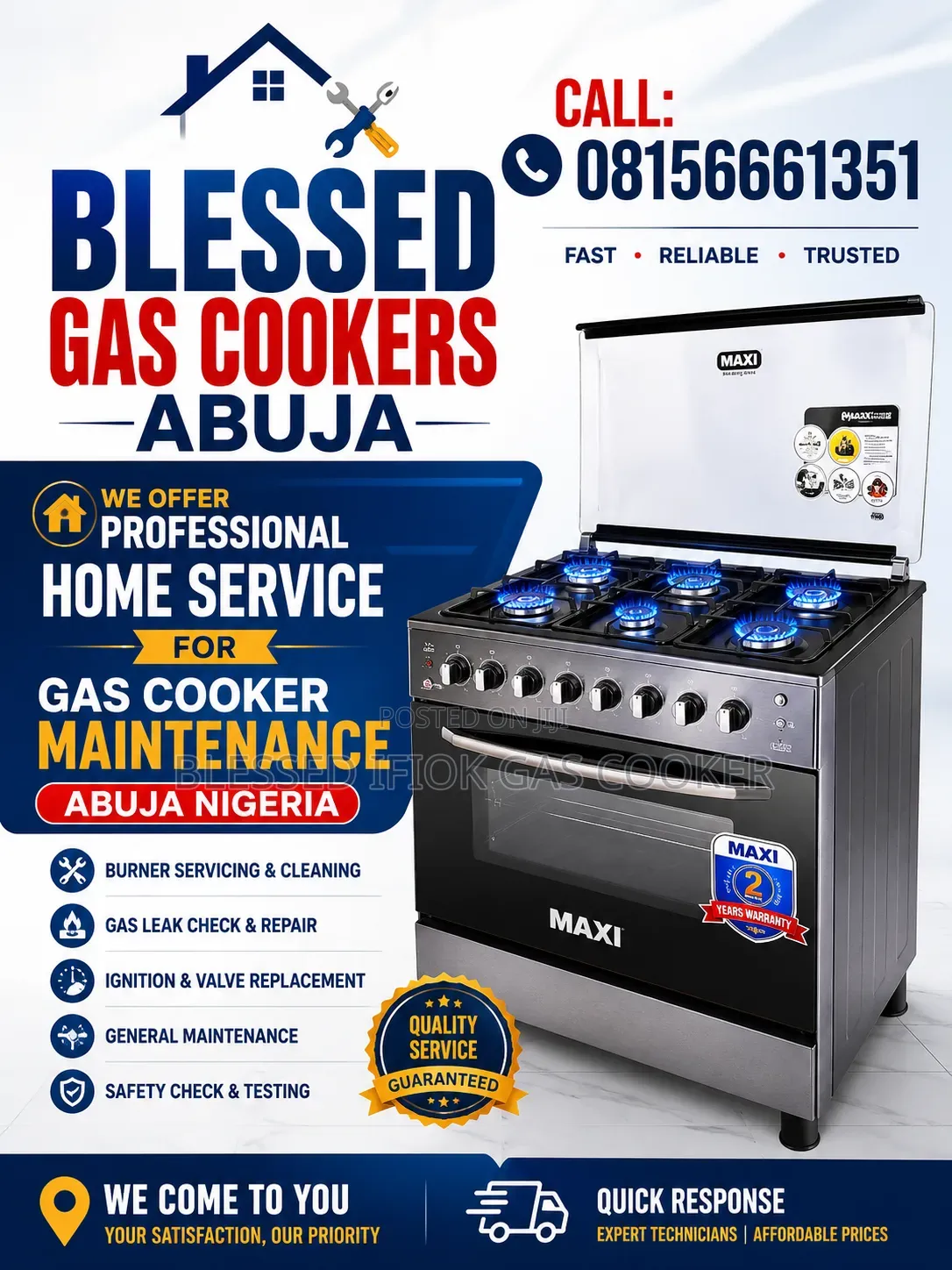 Gas Cooker Maintenance.