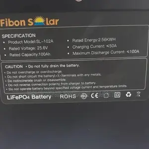 2.5kwh 24v Fibon Stackable Lithium Battery