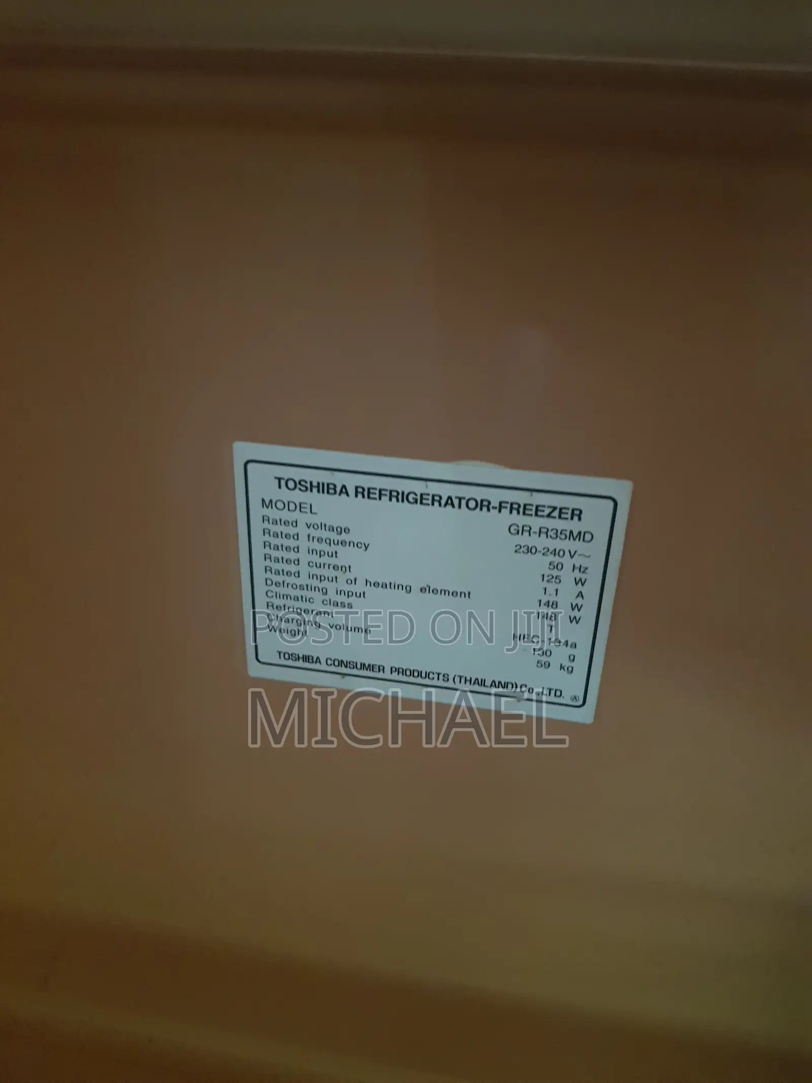 Asia Used Double Door Toshiba Refrigerator