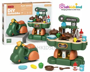 DIY Motorbike 2-in-1 Kitchen Playset – 45 Pieces, Little Chef