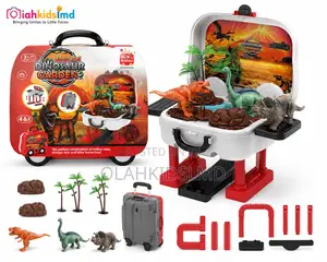 Dinosaur Garden Trolley Playset – 4-in-1 Case With Figures, 3+
